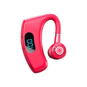 V12 Bluetooth 5.2 Business Hanging Ear Style Smart LED Digital Display Wireless Bluetooth Earphone with Charging Box (Red)