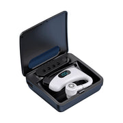 V12 Bluetooth 5.2 Business Hanging Ear Style Smart LED Digital Display Wireless Bluetooth Earphone with Charging Box (White)