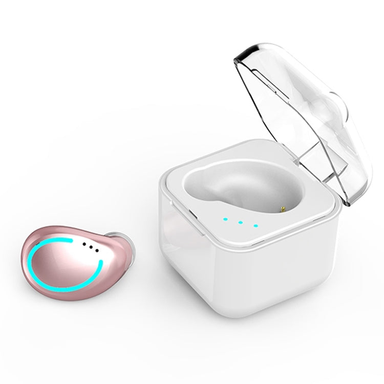 M-B8 Bluetooth 5.0 Mini Invisible In-ear Stereo Wireless Bluetooth Earphone with Charging Box (Rose Gold)