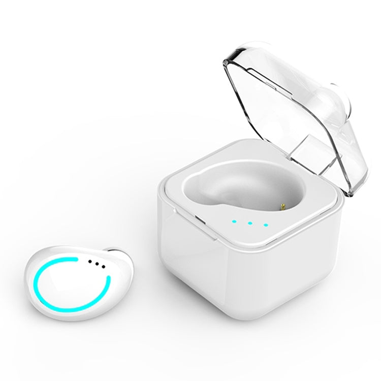 M-B8 Bluetooth 5.0 Mini Invisible In-ear Stereo Wireless Bluetooth Earphone with Charging Box (White)