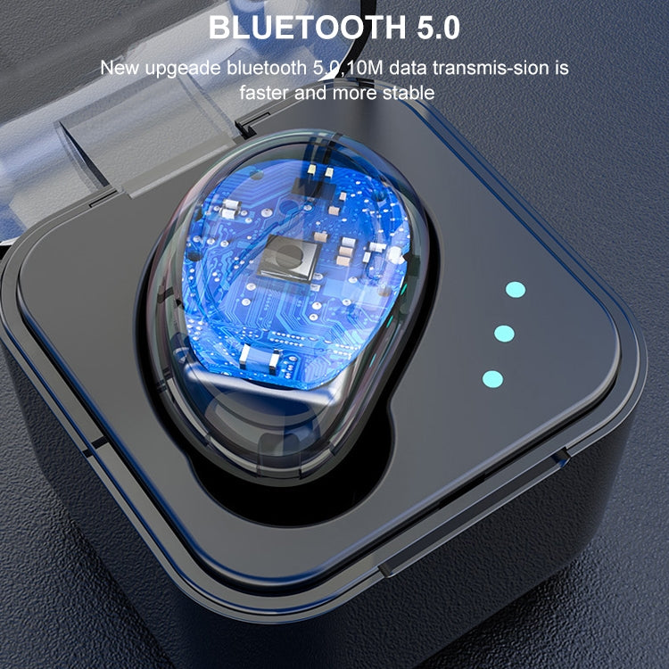 M-B8 Bluetooth 5.0 Mini Invisible In-ear Stereo Wireless Bluetooth Earphone with Charging Box (Silver)