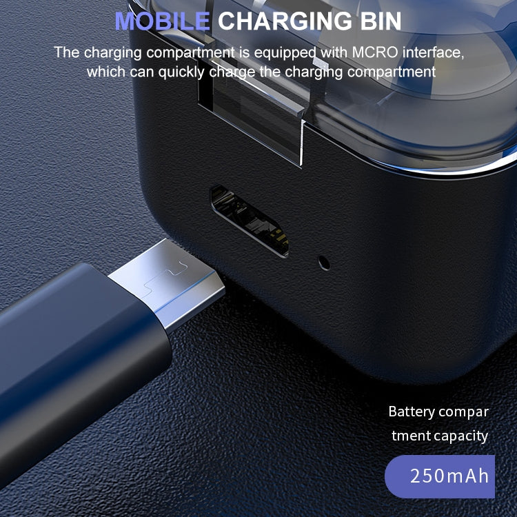 M-B8 Bluetooth 5.0 Mini Invisible In-ear Stereo Wireless Bluetooth Earphone with Charging Box (Silver)