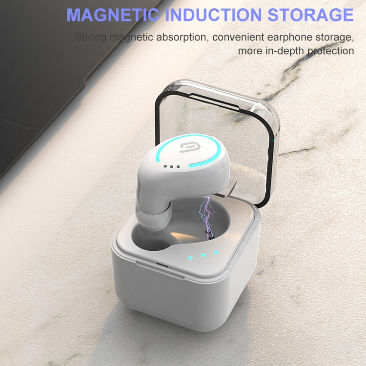 M-B8 Bluetooth 5.0 Mini Invisible In-ear Stereo Wireless Bluetooth Earphone with Charging Box (Silver)