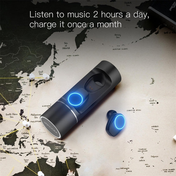 JAKCOM TWS Bluetooth 5.0 Multi-function Water-resistant Wireless Bluetooth Headset(Black)