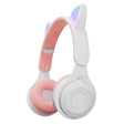 M6 Luminous Cat Ears Two-color Foldable Bluetooth Headset with 3.5mm Jack & TF Card Slot(White) - Headset & Headphone by PMC TechLife | Online Shopping South Africa | PMC TechLife