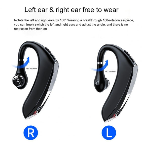 DS800 Bluetooth 5.0 Universal Hanging Ear Style Business Sports Wireless Bluetooth Earphone, Classic Version (Silver)