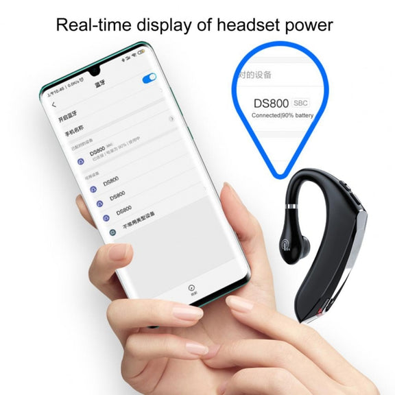 DS800 Bluetooth 5.0 Universal Hanging Ear Style Business Sports Wireless Bluetooth Earphone, Classic Version (Silver)