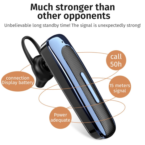 E1 Smart Noise Reduction Unilateral Ear-mounted Bluetooth Earphone (White Blue)