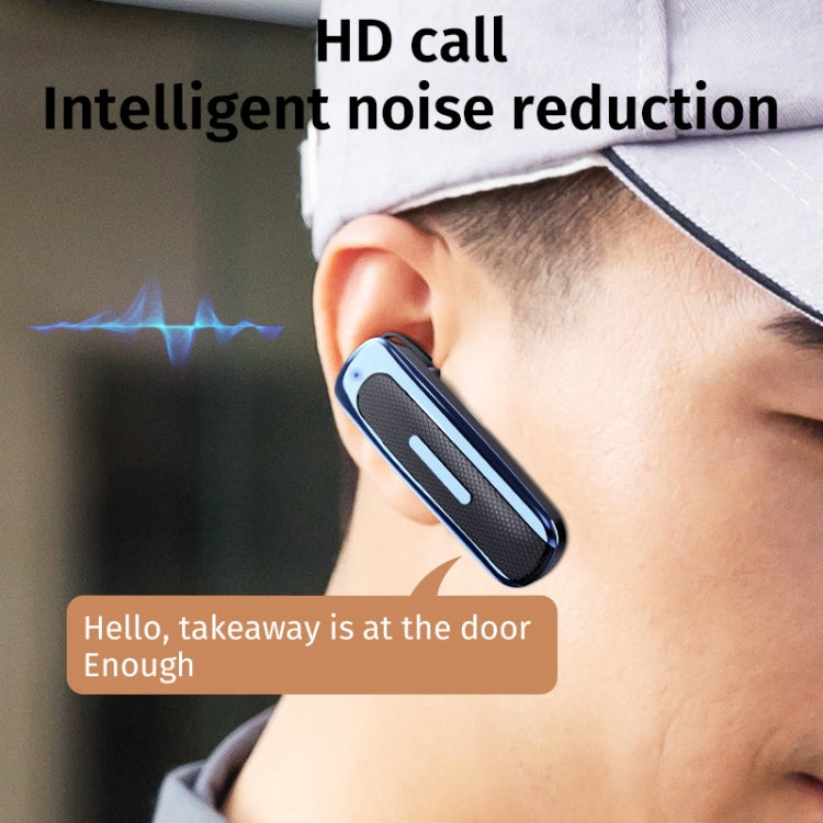 E1 Smart Noise Reduction Unilateral Ear-mounted Bluetooth Earphone (White Blue)
