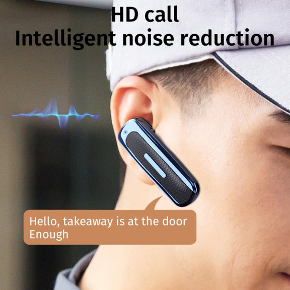 E1 Smart Noise Reduction Unilateral Ear-mounted Bluetooth Earphone (White Blue)
