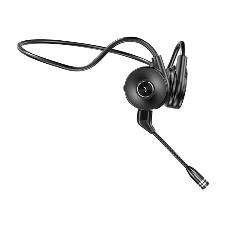 M-1 Back-mounted Touch Noise Reduction Bone Conduction Bluetooth Earphone with Detachable Microphone (Black)