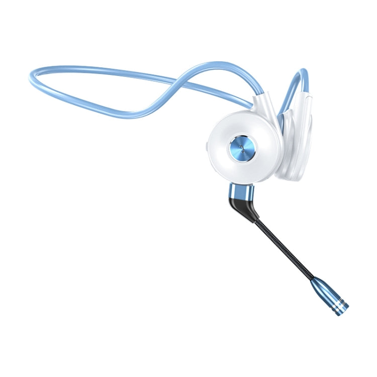 M-1 Back-mounted Touch Noise Reduction Bone Conduction Bluetooth Earphone with Detachable Microphone (Blue)
