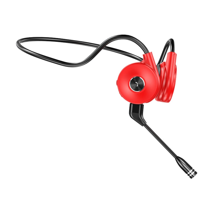 M-1 Back-mounted Touch Noise Reduction Bone Conduction Bluetooth Earphone with Detachable Microphone (Red)