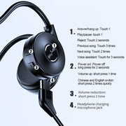 M-1 Back-mounted Touch Noise Reduction Bone Conduction Bluetooth Earphone with Detachable Microphone (Red)