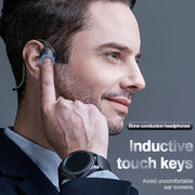 M-1 Back-mounted Touch Noise Reduction Bone Conduction Bluetooth Earphone with Detachable Microphone (Red)