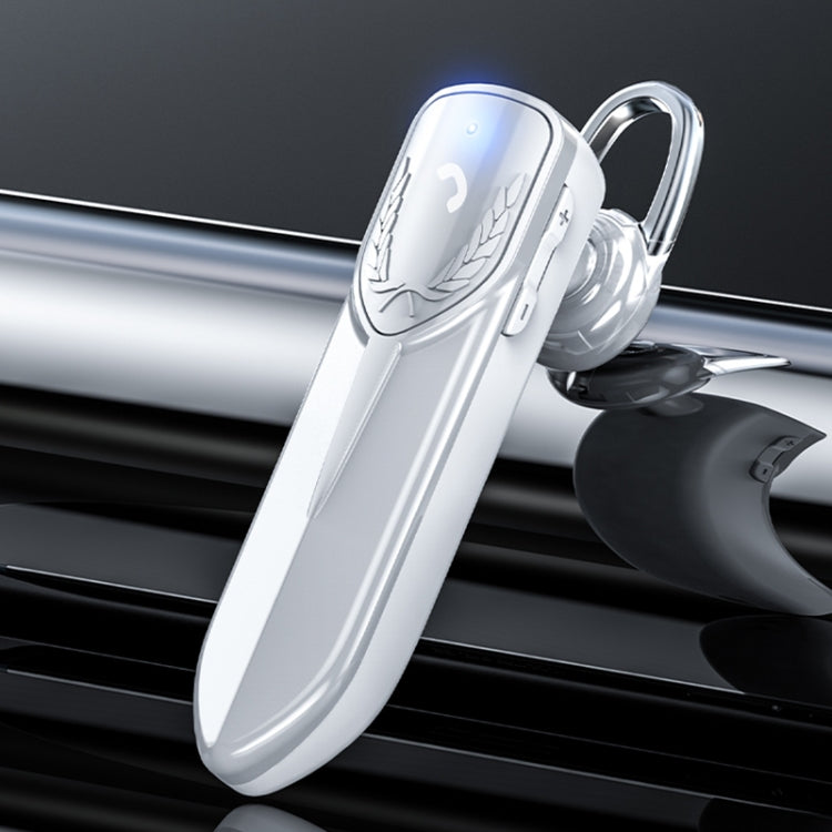 M81 CVC Noise Reduction Unilateral Business Ear-mounted Bluetooth Earphone, Support Siri & One for Two(White)