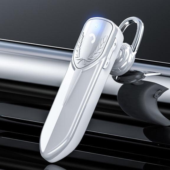 M81 CVC Noise Reduction Unilateral Business Ear-mounted Bluetooth Earphone, Support Siri & One for Two(White)