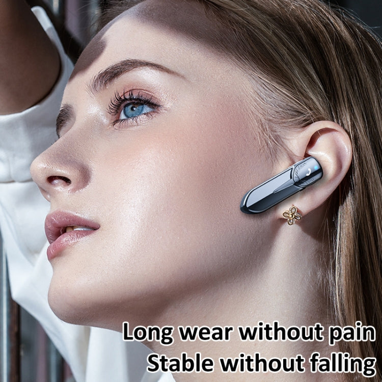M81 CVC Noise Reduction Unilateral Business Ear-mounted Bluetooth Earphone, Support Siri & One for Two(Silver)