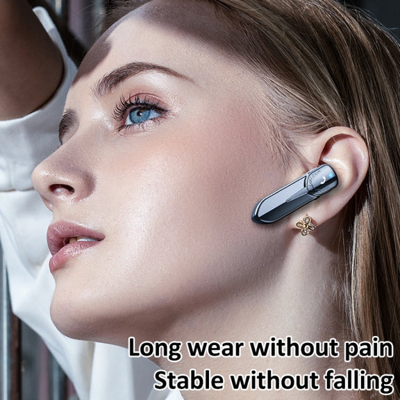 M81 CVC Noise Reduction Unilateral Business Ear-mounted Bluetooth Earphone, Support Siri & One for Two(Black)