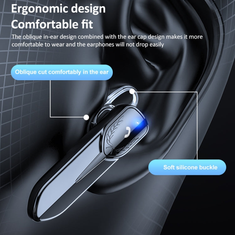M81 CVC Noise Reduction Unilateral Business Ear-mounted Bluetooth Earphone, Support Siri & One for Two(White)