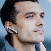 M81 CVC Noise Reduction Unilateral Business Ear-mounted Bluetooth Earphone, Support Siri & One for Two(White)