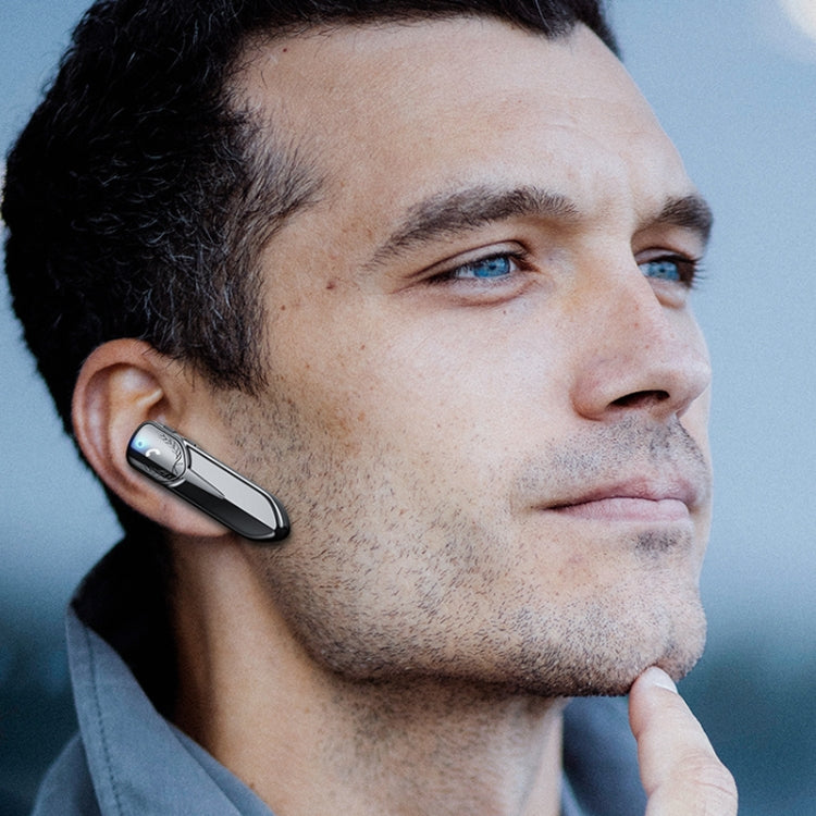 M81 CVC Noise Reduction Unilateral Business Ear-mounted Bluetooth Earphone, Support Siri & One for Two(Gold)