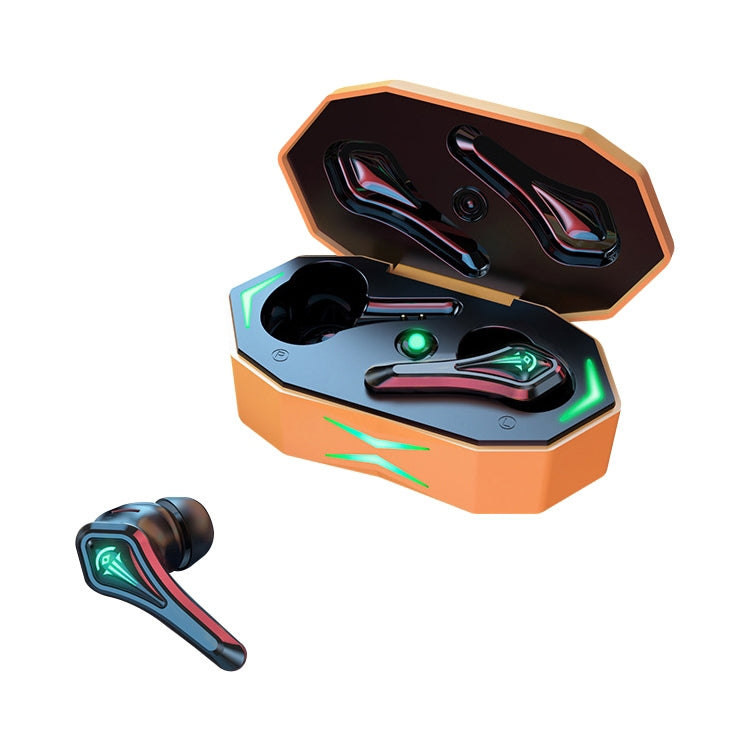 TWS-A10 Wireless Bluetooth Earphone with Charging Compartment(Orange)