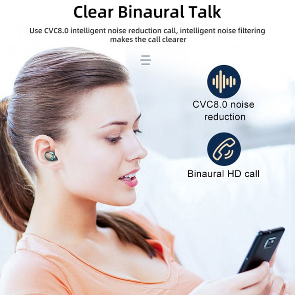 F9-5C LED Light + Digital Display Noise Reduction Bluetooth Earphone with Hand Strap(Black)