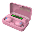 F9-5C Macaron Series LED Light + Digital Display Noise Reduction Bluetooth Earphone(Pink) - Bluetooth Earphone by PMC TechLife | Online Shopping South Africa | PMC TechLife