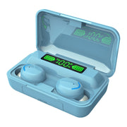 F9-5C Macaron Series LED Light + Digital Display Noise Reduction Bluetooth Earphone(Baby Blue)