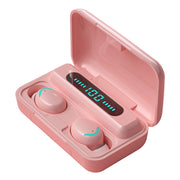 F9-5C Macaron Series Four-bar Breathing Light + Digital Display Noise Reduction Bluetooth Earphone (Pink)