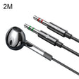 Langsdom V6 3.5mm Dual Plug Wired In-Ear Earphone with Microphone, Length: 2m (Black) - In Ear Wired Earphone by Langsdom | Online Shopping South Africa | PMC TechLife