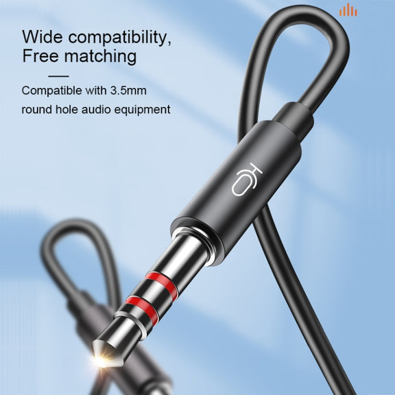 Langsdom V6 3.5mm Dual Plug Wired In-Ear Earphone with Microphone, Length: 2m (Black)