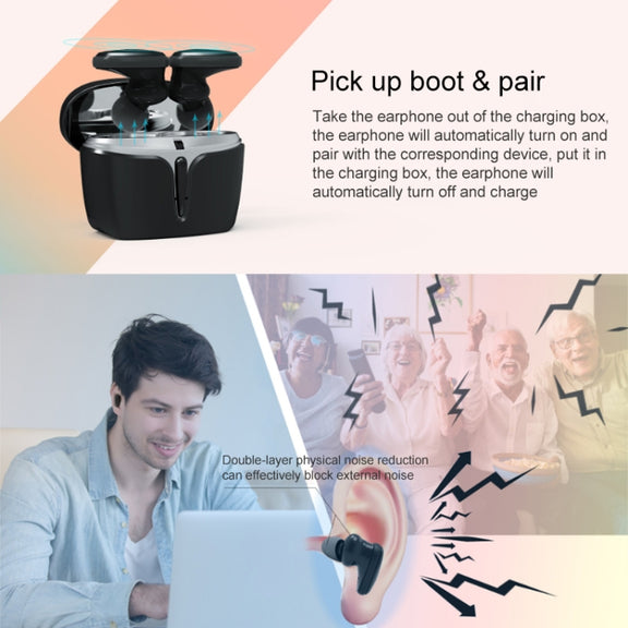 LE-703 Bluetooth 5.0 Water-resistant True Wireless Sports Bluetooth Earphone (White)