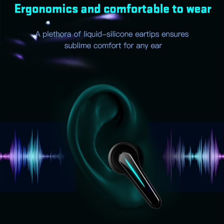 ETE-55 TWS Binaural Bluetooth 5.0 Low Latency Gaming Earphones (Black)