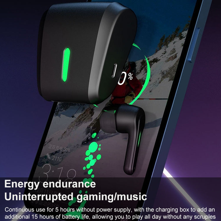 ETE-55 TWS Binaural Bluetooth 5.0 Low Latency Gaming Earphones (Black)