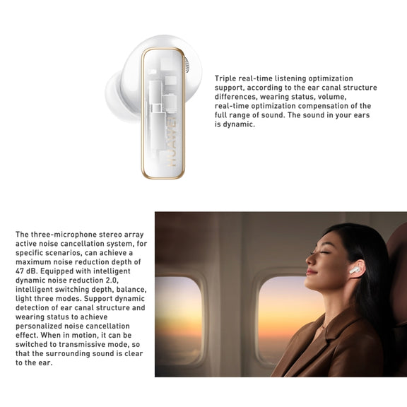 HUAWEI FreeBuds Pro 2 + TWS Extrasensory Perception Wireless Earphone Support Heart Rate & Body Temperature Monitoring(White)