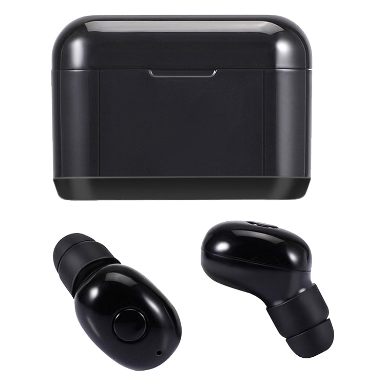 DT-4 IPX Water-resistant Bluetooth 5.0 Wireless Bluetooth Earphone with 350mAh Magnetic Charging Box, Support for Calling(Black)