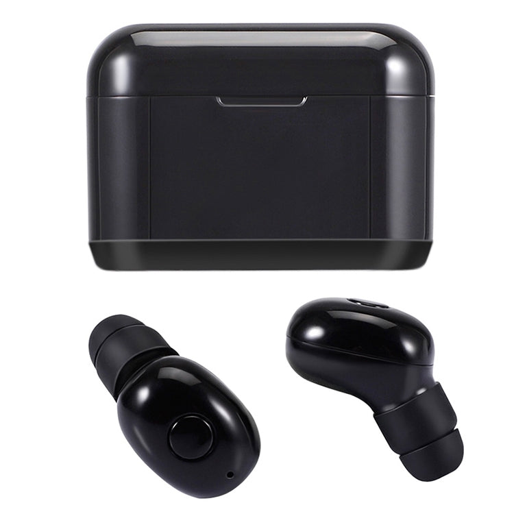 DT-4 IPX Water-resistant Bluetooth 5.0 Wireless Bluetooth Earphone with 350mAh Magnetic Charging Box, Support for Calling(Black)