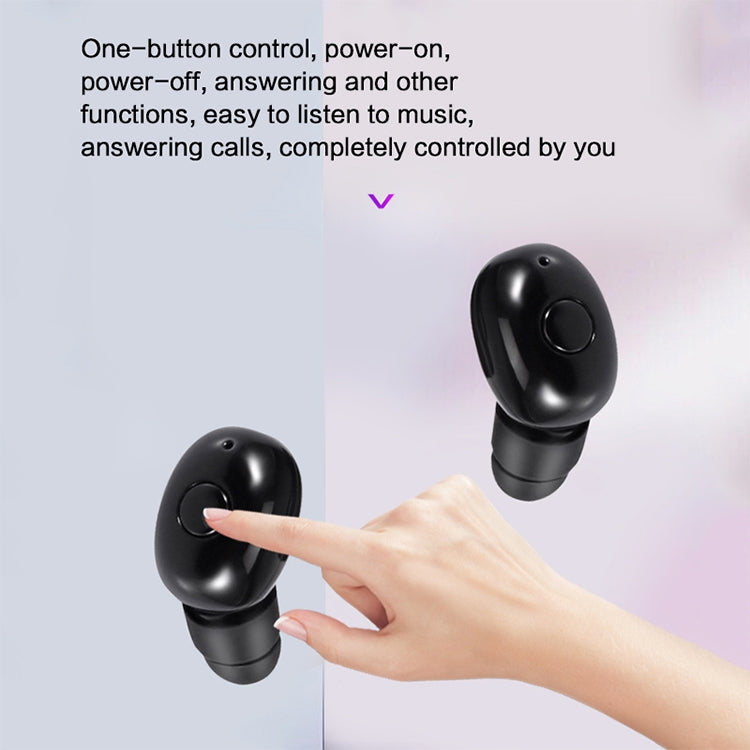 DT-4 IPX Water-resistant Bluetooth 5.0 Wireless Bluetooth Earphone with 350mAh Magnetic Charging Box, Support for Calling(Black)
