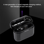 DT-4 IPX Water-resistant Bluetooth 5.0 Wireless Bluetooth Earphone with 350mAh Magnetic Charging Box, Support for Calling(Black)