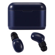 DT-4 IPX Water-resistant Bluetooth 5.0 Wireless Bluetooth Earphone with 350mAh Magnetic Charging Box, Support for Calling(Dark Blue)
