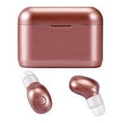 DT-4 IPX Water-resistant Bluetooth 5.0 Wireless Bluetooth Earphone with 350mAh Magnetic Charging Box, Support for Calling(Rose Gold)