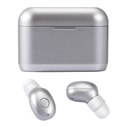 DT-4 IPX Water-resistant Bluetooth 5.0 Wireless Bluetooth Earphone with 350mAh Magnetic Charging Box, Support for Calling(Silver)