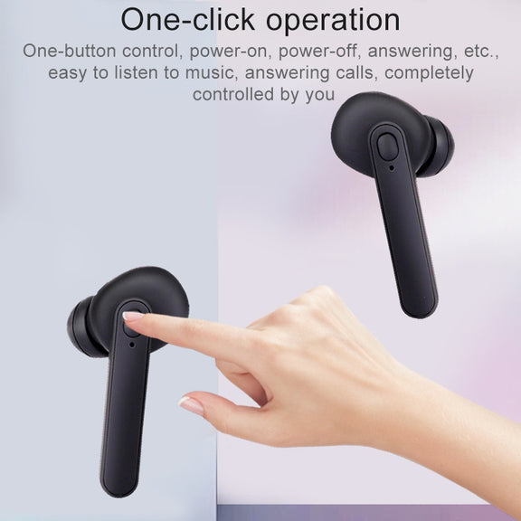 DT-5 IPX Water-resistant Bluetooth 5.0 Wireless Bluetooth Earphone with Magnetic Charging Box, Support Call & Power Bank Function(Black)