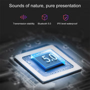 DT-5 IPX Water-resistant Bluetooth 5.0 Wireless Bluetooth Earphone with Magnetic Charging Box, Support Call & Power Bank Function(Black)
