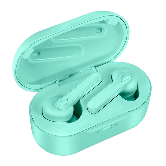 DT-5 IPX Water-resistant Bluetooth 5.0 Wireless Bluetooth Earphone with Magnetic Charging Box, Support Call & Power Bank Function(Green)