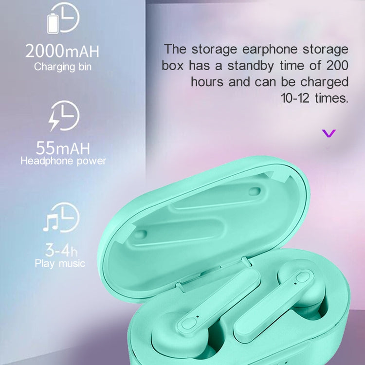 DT-5 IPX Water-resistant Bluetooth 5.0 Wireless Bluetooth Earphone with Magnetic Charging Box, Support Call & Power Bank Function(White)