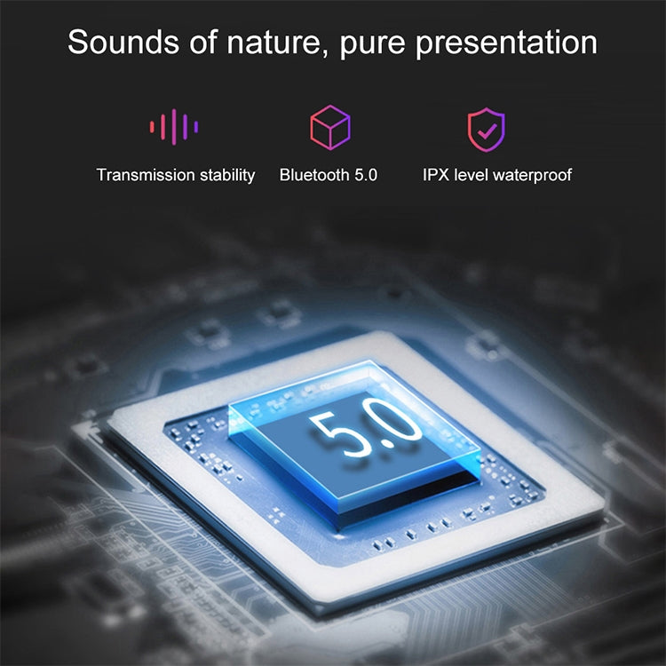 DT-5 IPX Water-resistant Bluetooth 5.0 Wireless Bluetooth Earphone with Magnetic Charging Box, Support Call & Power Bank Function(White)