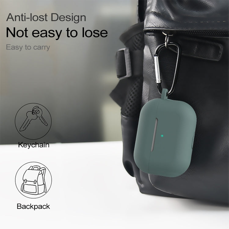 For AirPods Pro 3 in 1 Silicone Earphone Protective Case + Hook + Anti-lost Rope Set(White)